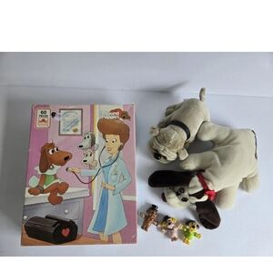 Pound Puppy Plush Stuffed Toy Figurines Puzzle Vintage